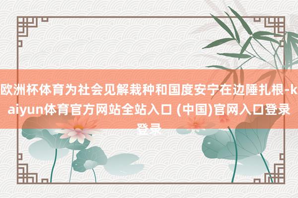 欧洲杯体育为社会见解栽种和国度安宁在边陲扎根-kaiyun体育官方网站全站入口 (中国)官网入口登录