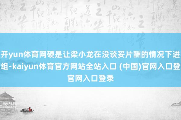 开yun体育网硬是让梁小龙在没谈妥片酬的情况下进了组-kaiyun体育官方网站全站入口 (中国)官网入口登录