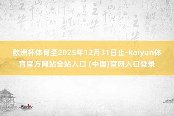 欧洲杯体育至2025年12月31日止-kaiyun体育官方网站全站入口 (中国)官网入口登录