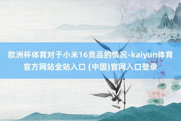 欧洲杯体育对于小米16竞品的情况-kaiyun体育官方网站全站入口 (中国)官网入口登录