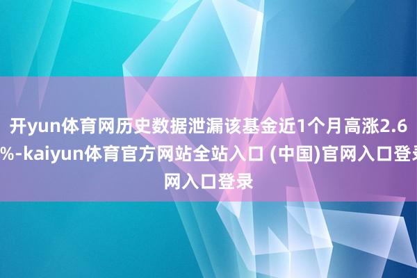 开yun体育网历史数据泄漏该基金近1个月高涨2.65%-kaiyun体育官方网站全站入口 (中国)官网入口登录
